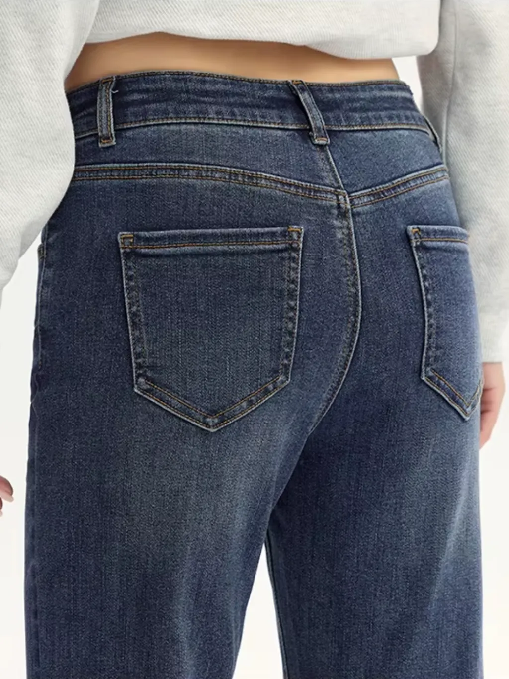 Women's Cropped Raw Blue Straight Jeans — endless ways to style it