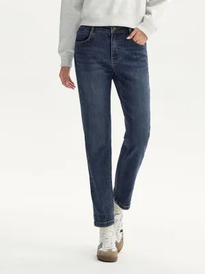 Women's Cropped Raw Blue Straight Jeans — view 5