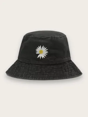 Women's Daisy Print Denim Bucket Hat — view 10
