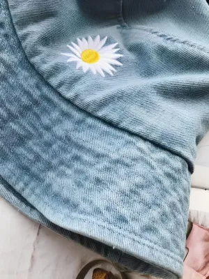 Women's Daisy Print Denim Bucket Hat — view 3
