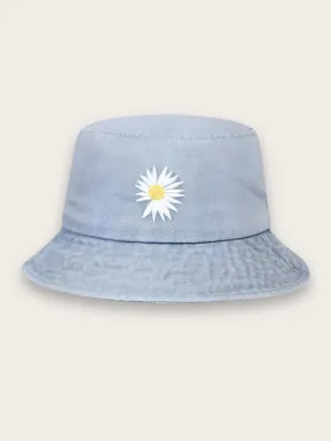 Women's Daisy Print Denim Bucket Hat — view 8