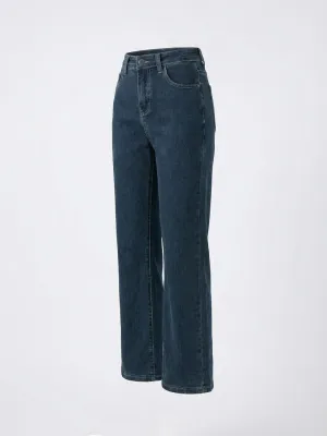 Women's Dark Blue High-Waisted 7/8 Jeans — view 2