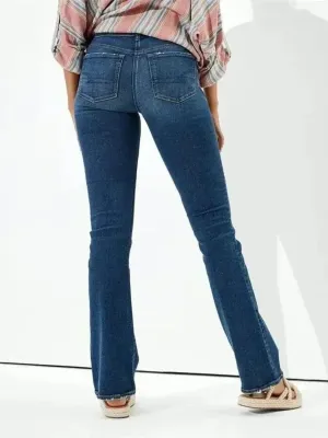 Women's Dark Blue Washed Bootcut Jeans — view 4