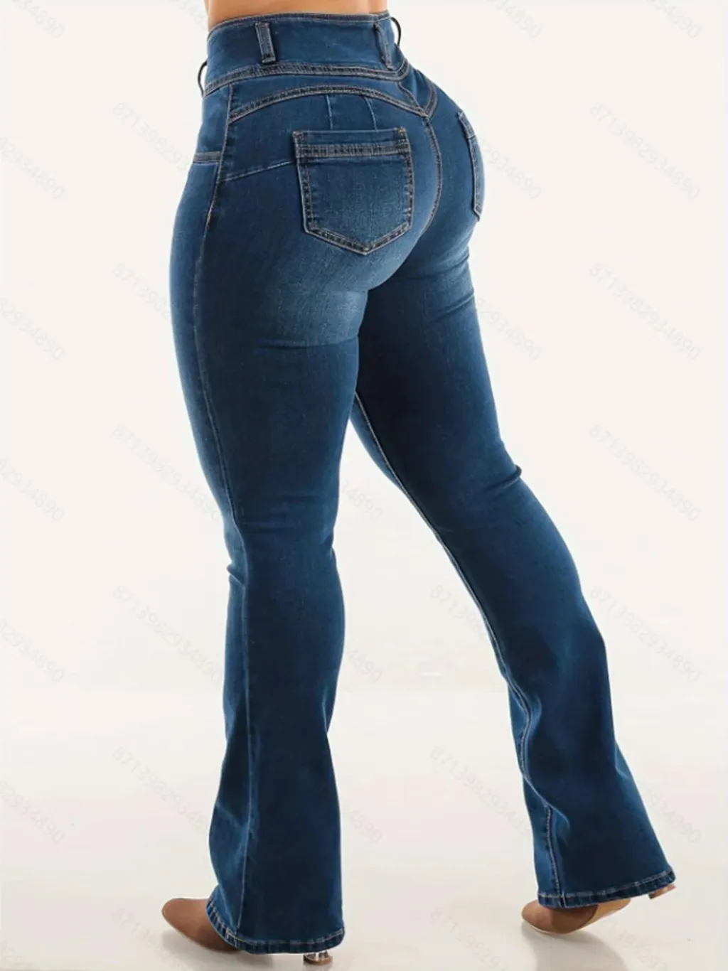 Women's Dark Blue Washed Push-Up Bootcut Jeans — a pair designed to be worn everywhere