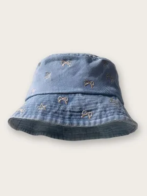 Women's Denim Bucket Hat with Bows & Stars — view 5