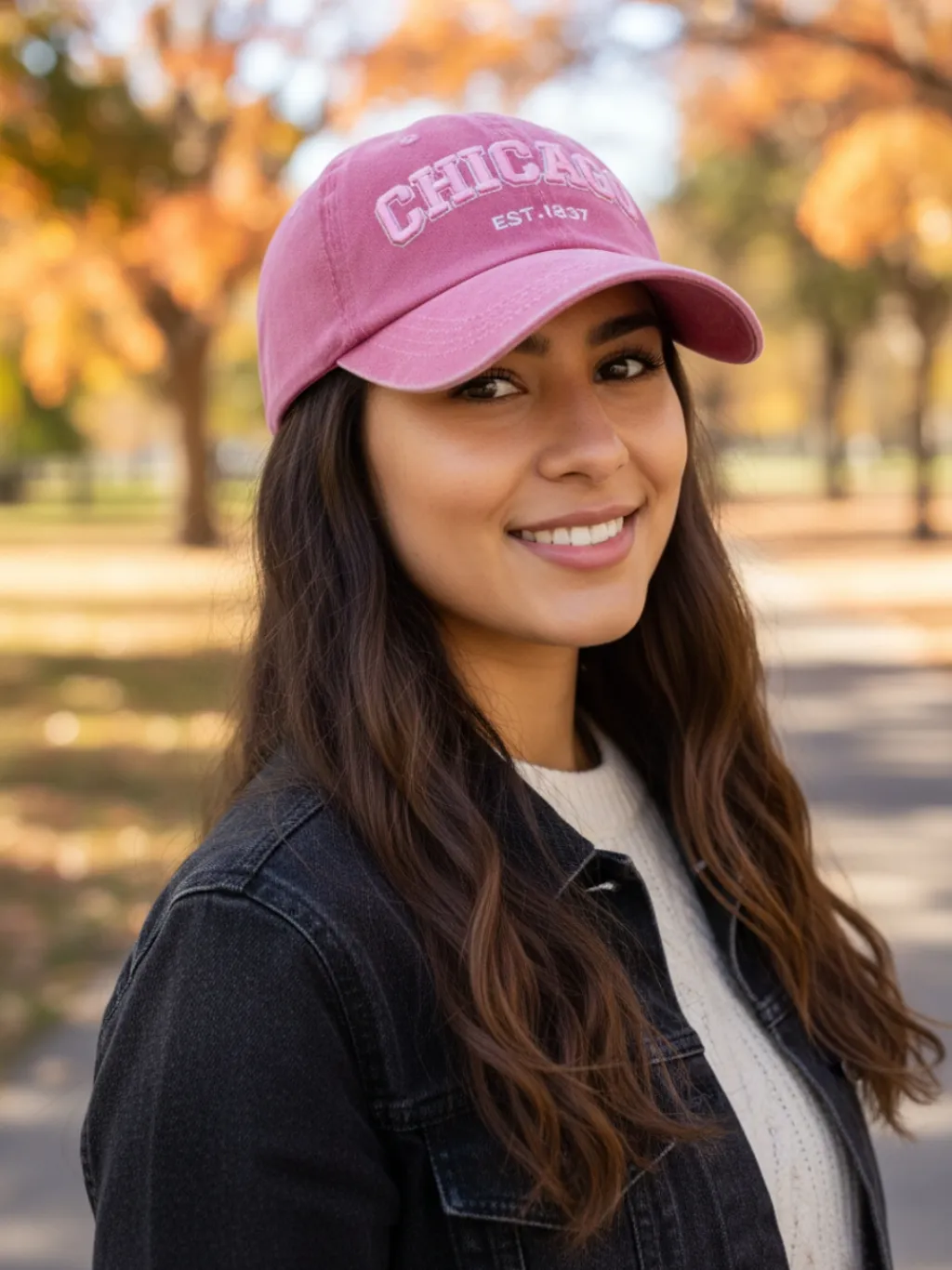 Women's Denim Cap with Chicago Embroidery — endless ways to style it