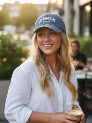 Women's Denim Cap with Vintage Los Angeles Embroidery — view 2