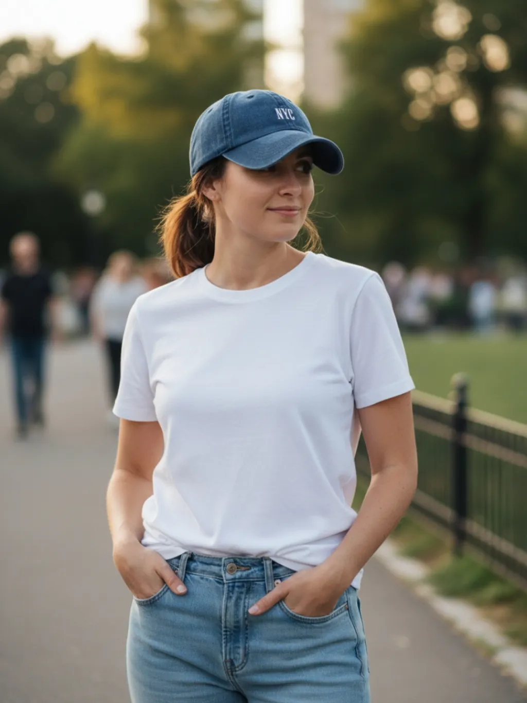 Women's Denim Cap with NYC Embroidery — a pair designed to be worn everywhere