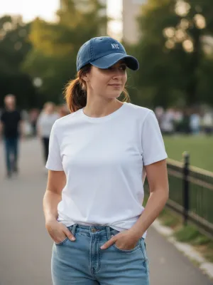 Women's Denim Cap with NYC Embroidery — view 2