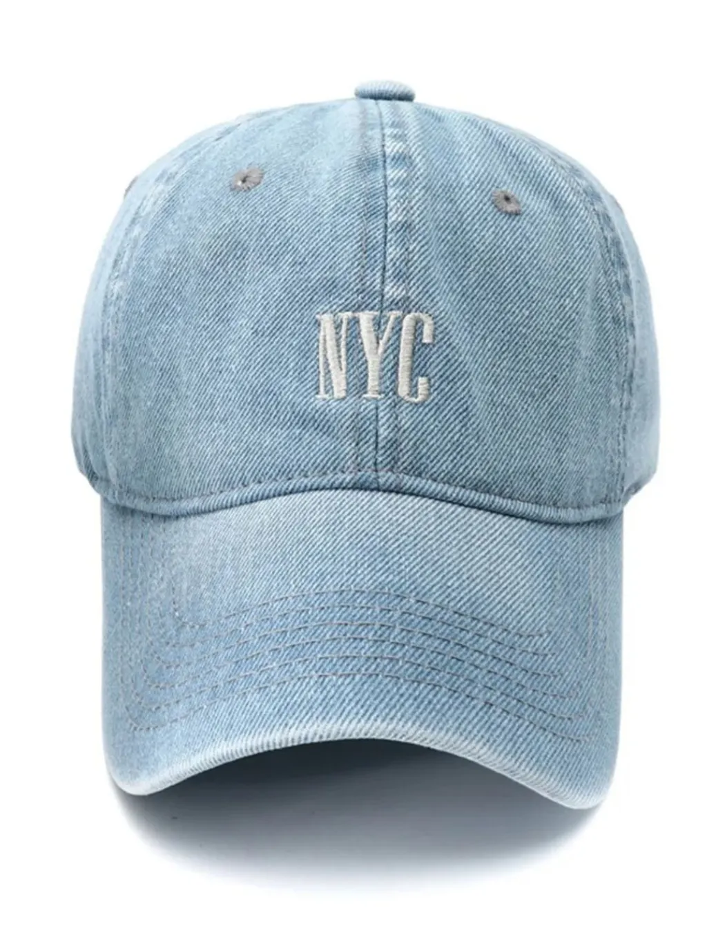 Women's Denim Cap with NYC Embroidery — endless ways to style it