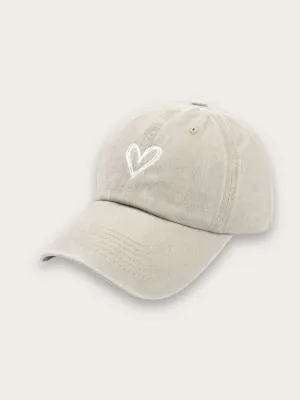 Women's Denim Cap with Minimalist White Heart — view 7