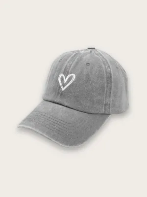 Women's Denim Cap with Minimalist White Heart — view 8