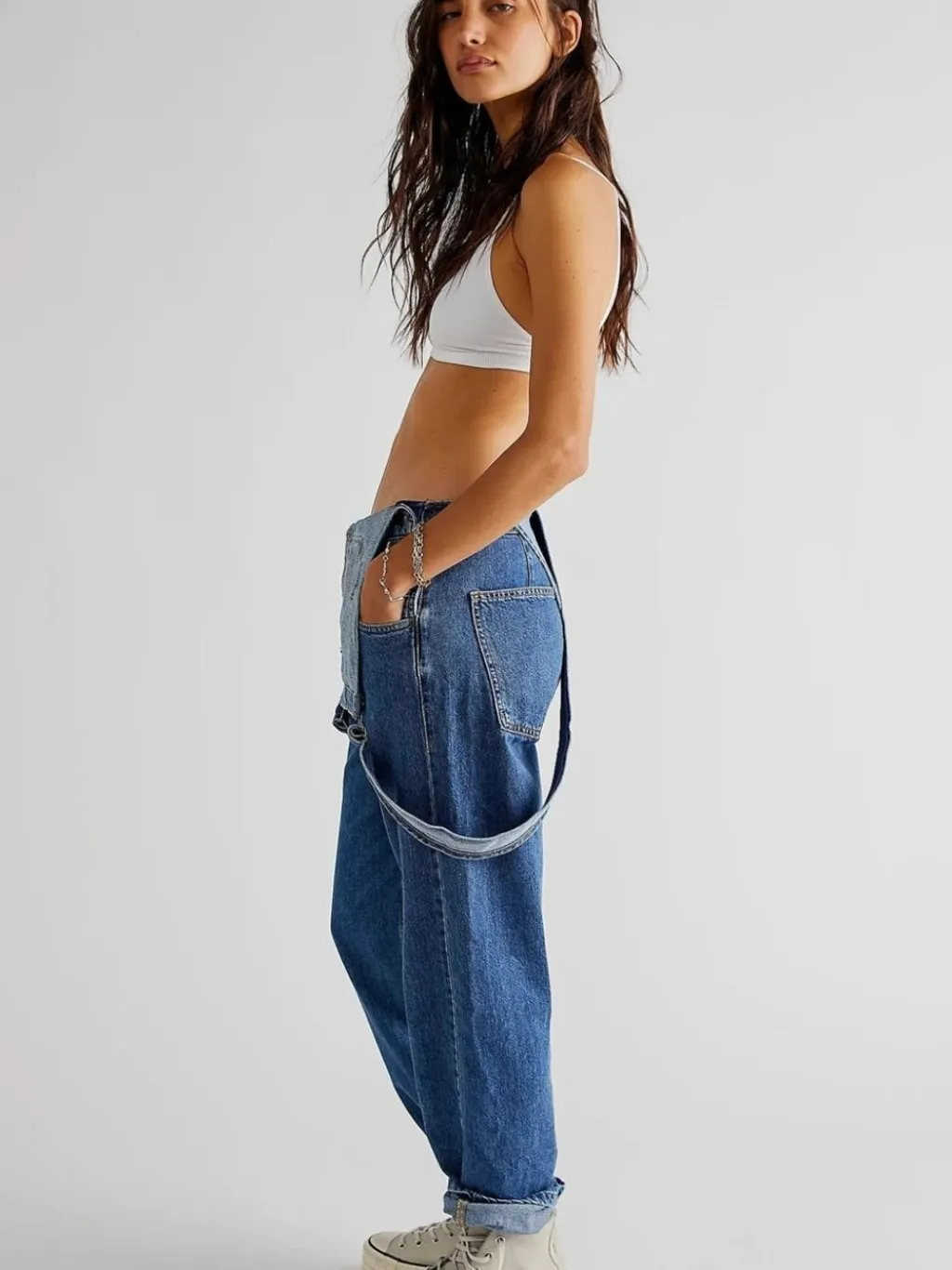 Women's Denim Dungarees with Crossed Straps — endless ways to style it