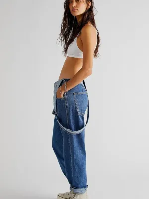 Women's Denim Dungarees with Crossed Straps — view 4