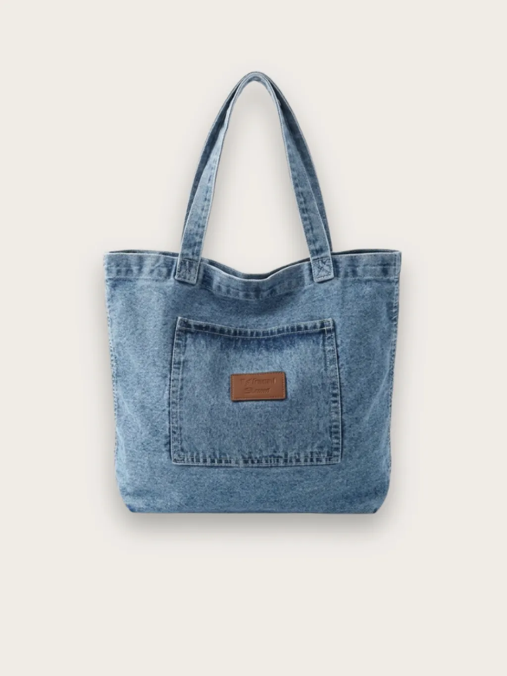 Women's Denim Tote-Style Shoulder Bag
