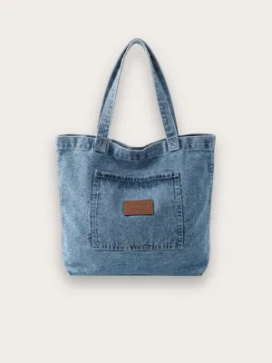Women's Denim Tote-Style Shoulder Bag — view 1