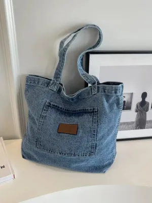 Women's Denim Tote-Style Shoulder Bag — view 3