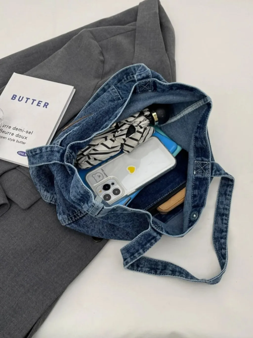 Women's Denim Tote-Style Shoulder Bag — endless ways to style it