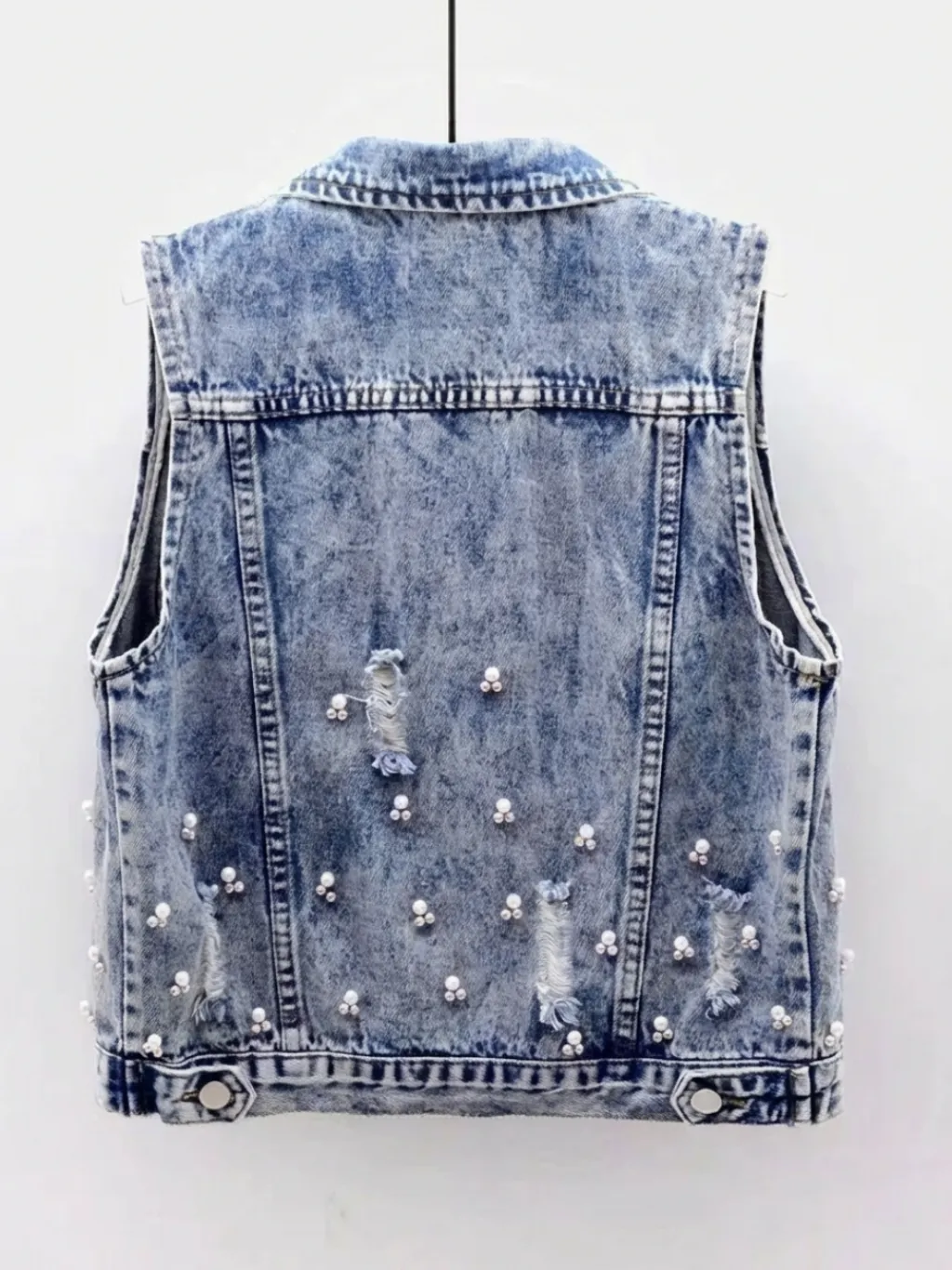 Women's Floral Embroidered Sleeveless Denim Jacket — quality denim, made to last