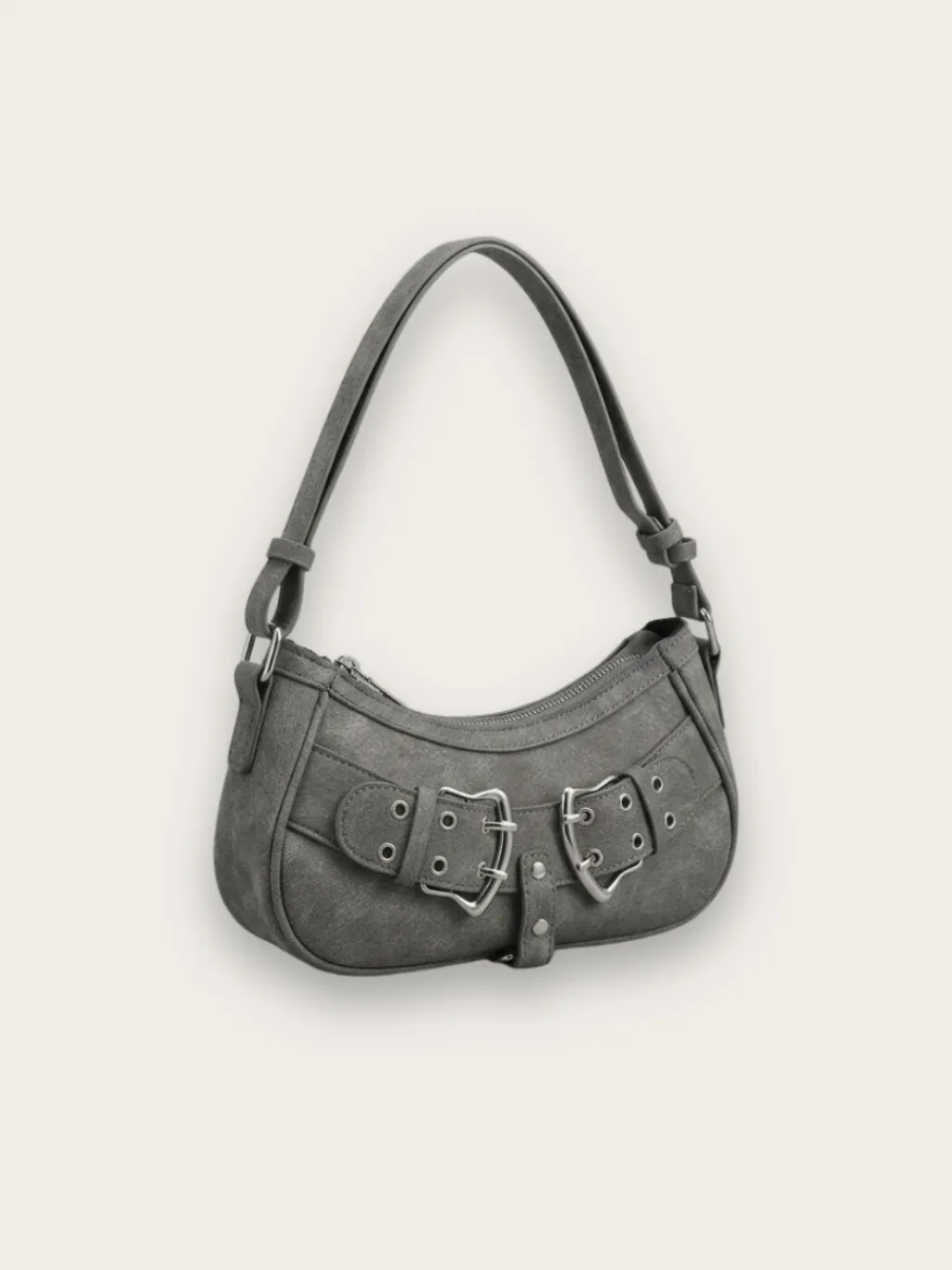 Women's Grey Denim Shoulder Bag Y2K Grunge Style