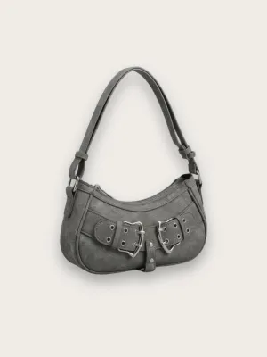 Women's Grey Denim Shoulder Bag Y2K Grunge Style — view 1