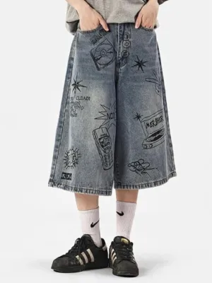 Women's Grey Loose Streetwear Cropped Jeans — view 3
