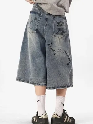 Women's Grey Loose Streetwear Cropped Jeans — view 4