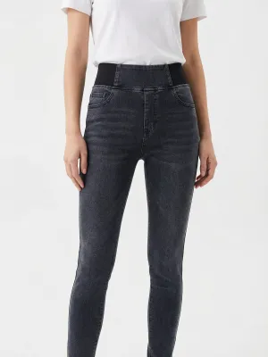 Women's High-Waisted Black Slim Stretch Jeans — view 2