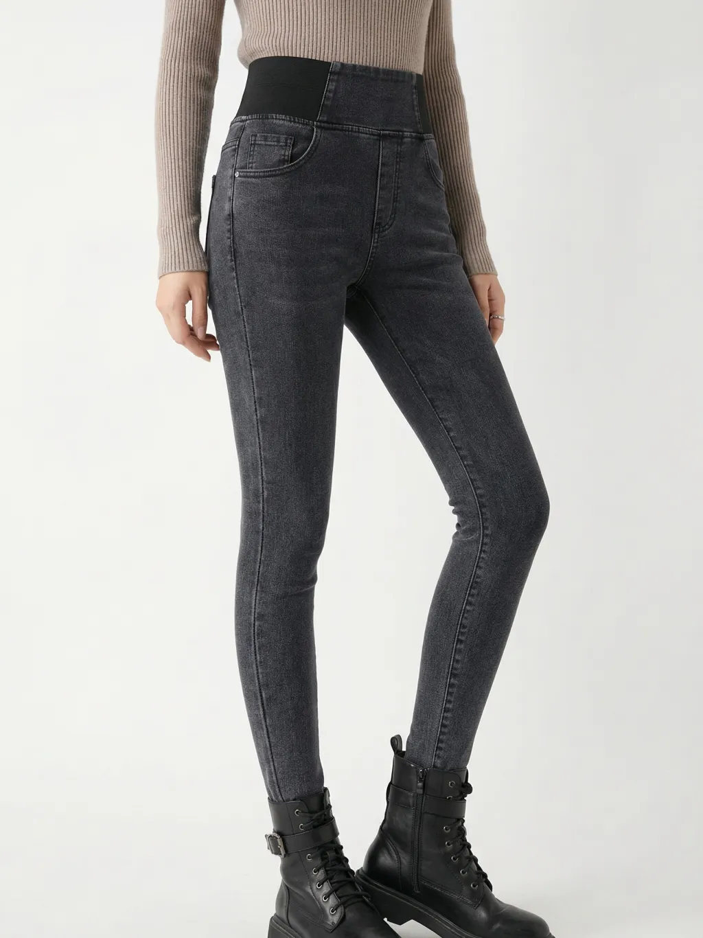 Women's High-Waisted Black Slim Stretch Jeans — quality denim, made to last