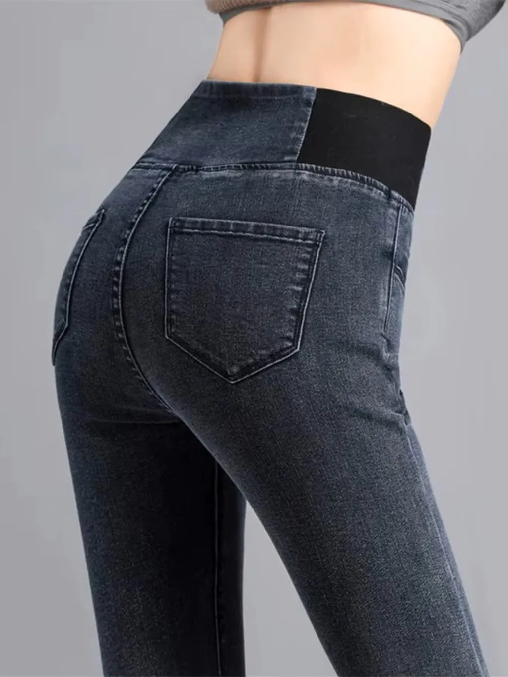 Women's High-Waisted Black Slim Stretch Jeans — endless ways to style it