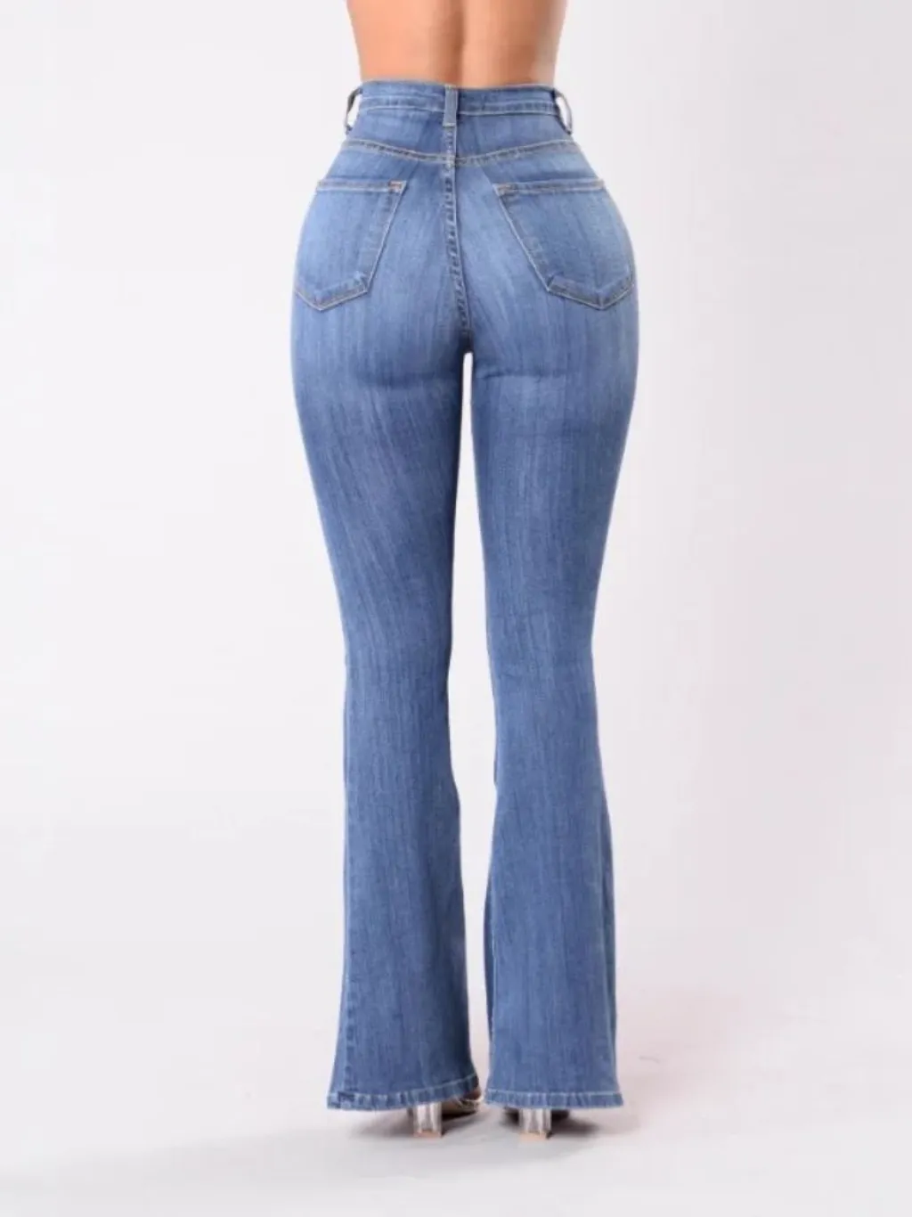Women's High-Waisted Bootcut Jeans with Buttons — endless ways to style it