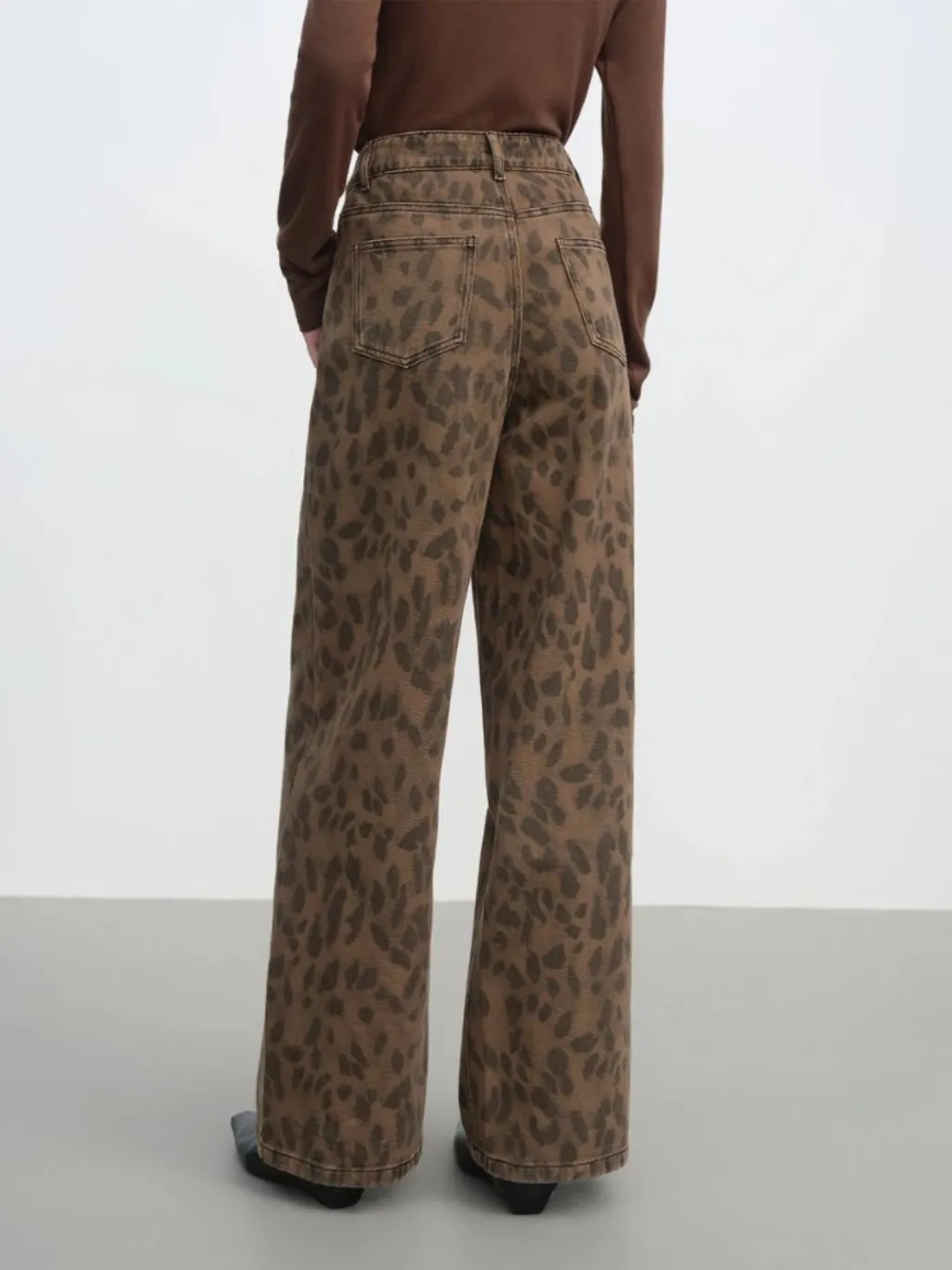 Women's High-Waisted Flare Jeans, Leopard Print — quality denim, made to last