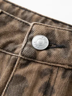 Women's High-Waisted Flare Jeans, Leopard Print — view 5