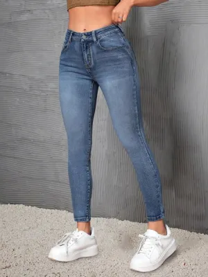 Women's High-Waisted Skinny Jeans, Stretch Denim — view 3