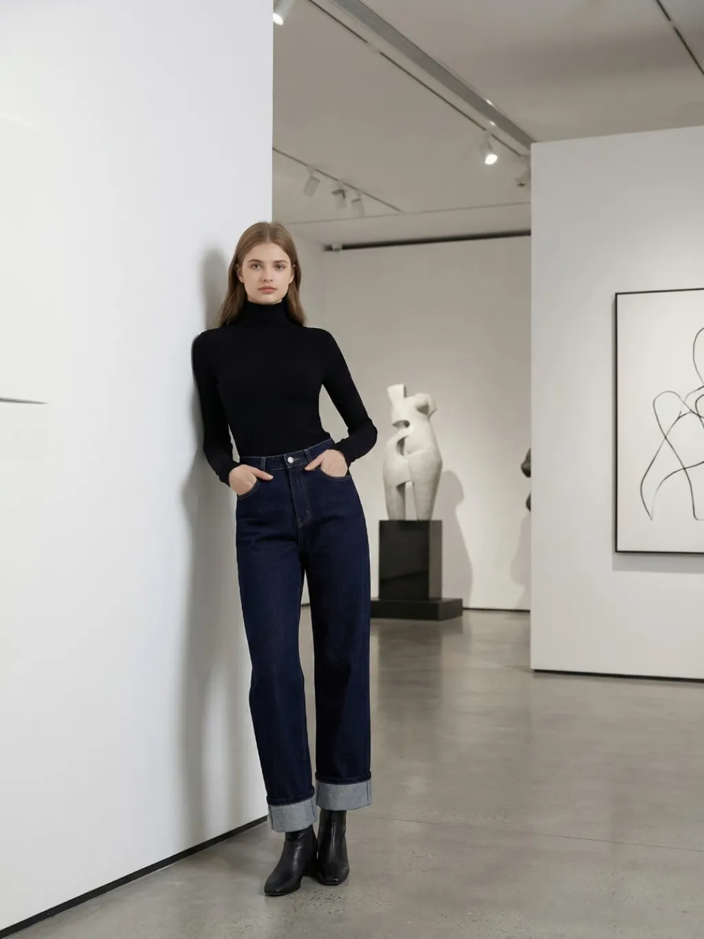 Women's High-Waisted Straight Dark Denim Jeans — a pair designed to be worn everywhere