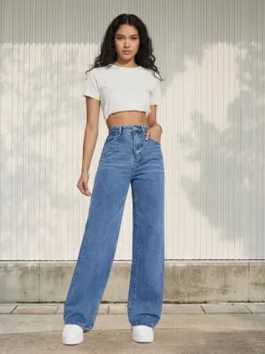 Women's High-Waisted Straight-Leg Jeans — view 1