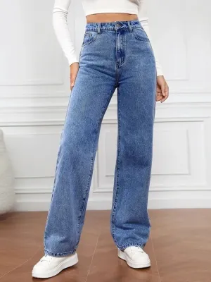 Women's High-Waisted Straight-Leg Jeans — view 2