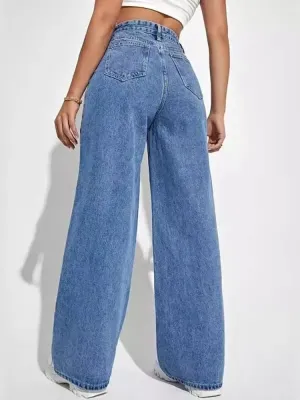 Women's High-Waisted Straight-Leg Jeans — view 6