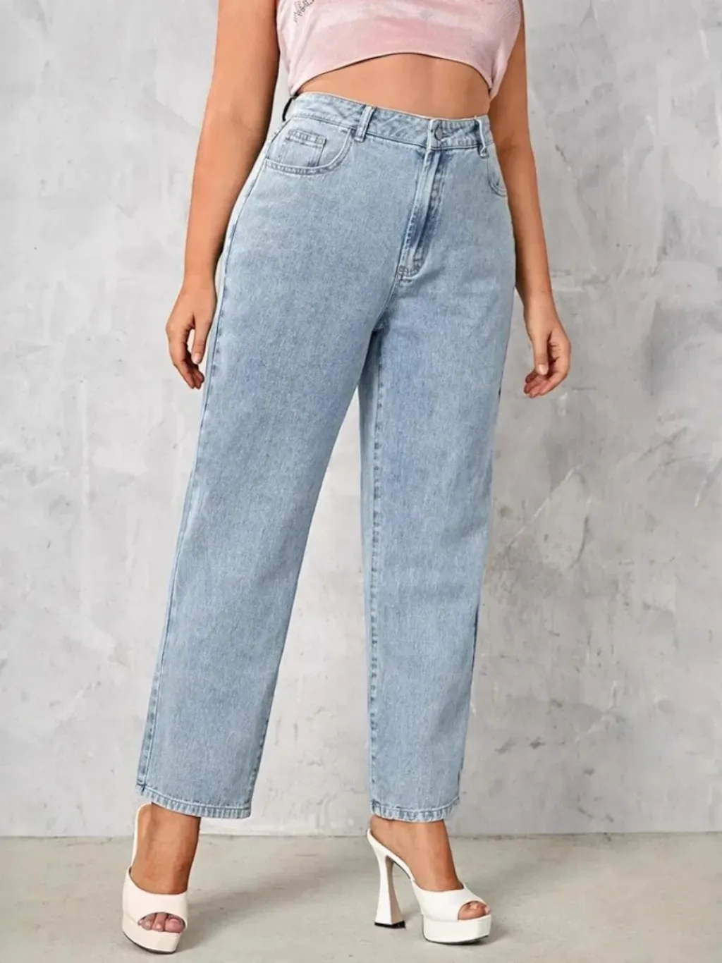Women's High-Waisted Straight Light Blue Jeans — quality denim, made to last