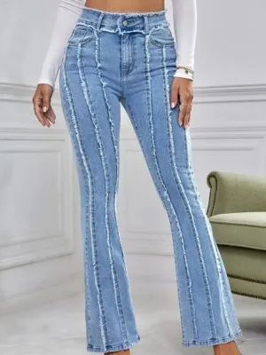 Women's Light Blue Frayed Vintage Jeans — view 3