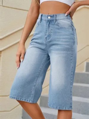 Women's Light Blue Loose Cropped Jeans — view 5