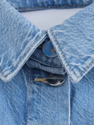 Women's Light Blue Open-Back Denim Jumpsuit — view 6