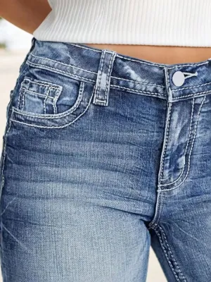 Women's Light Blue Washed Bootcut Jeans — view 6