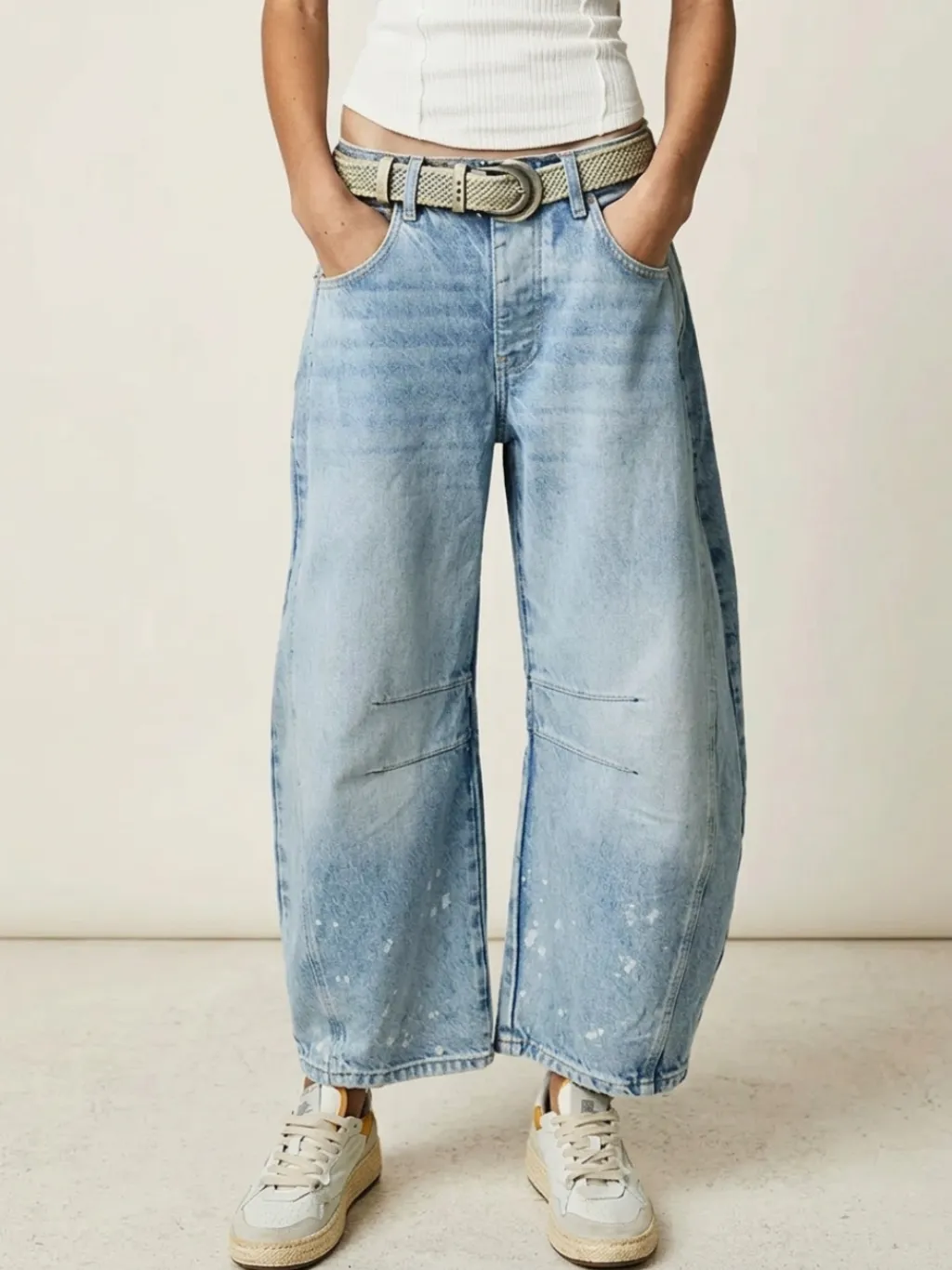 Women's Light Blue Washed Vintage Barrel Jeans — a pair designed to be worn everywhere