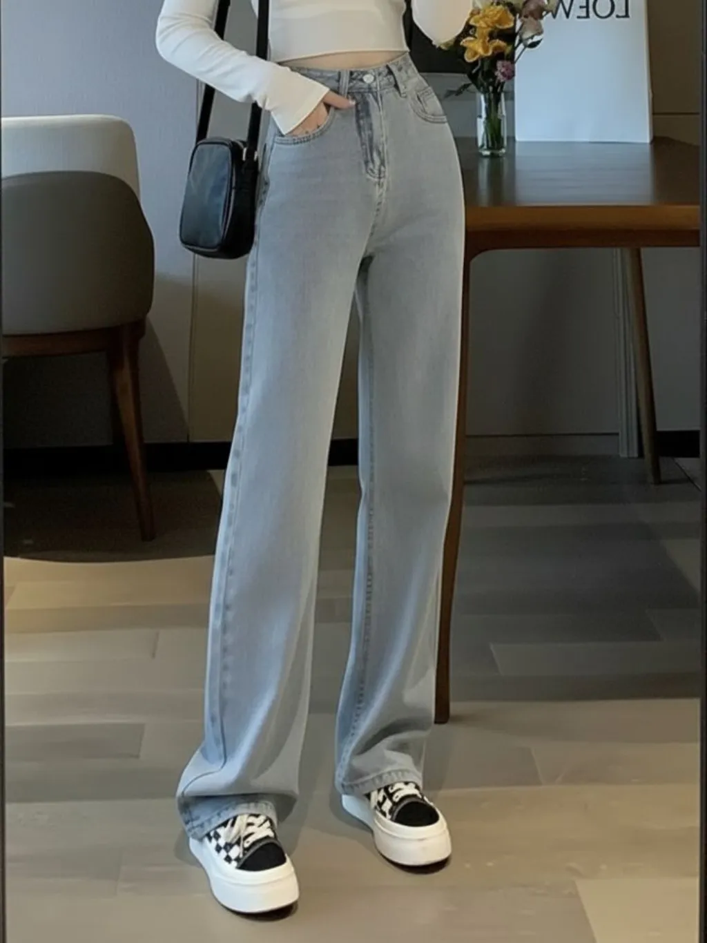 Women's Light Grey High-Waisted Wide-Leg Jeans — a pair designed to be worn everywhere