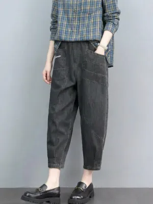 Women's Loose 7/8 Jeans with Statement Pockets — view 3
