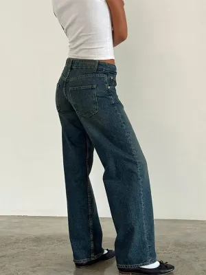 Women's Loose Low-Rise Straight-Leg Jeans — view 5