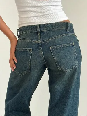 Women's Loose Low-Rise Straight-Leg Jeans — view 6