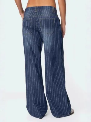 Women's Low-Rise Striped Vintage Jeans — view 3