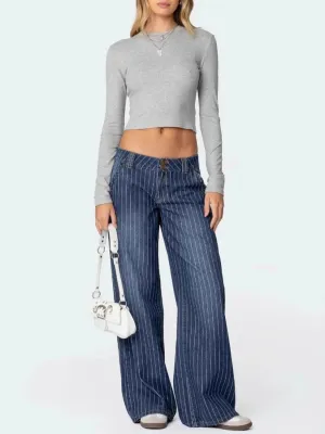 Women's Low-Rise Striped Vintage Jeans — view 4